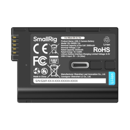 SmallRig 5269 - zamiennik, akumulator Nikon EN-EL15c (port USB-C, 2600mAh)